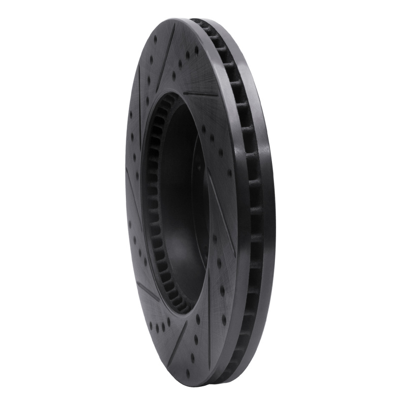 Kia Sorento Brake Rotor (1) - Front Right - R1 Concepts - Drilled & Slotted - Black - `07-`09